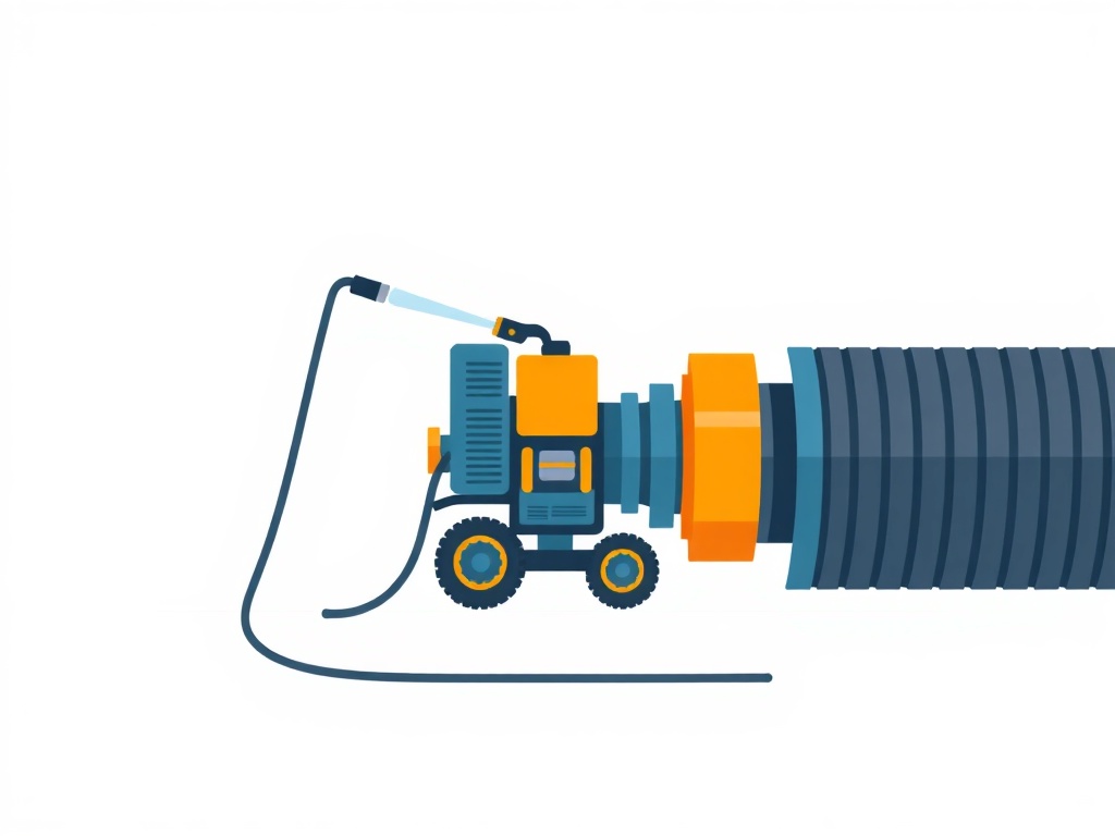 Hydrocurage haute pression d'une canalisation à Le Mas-d'Azil